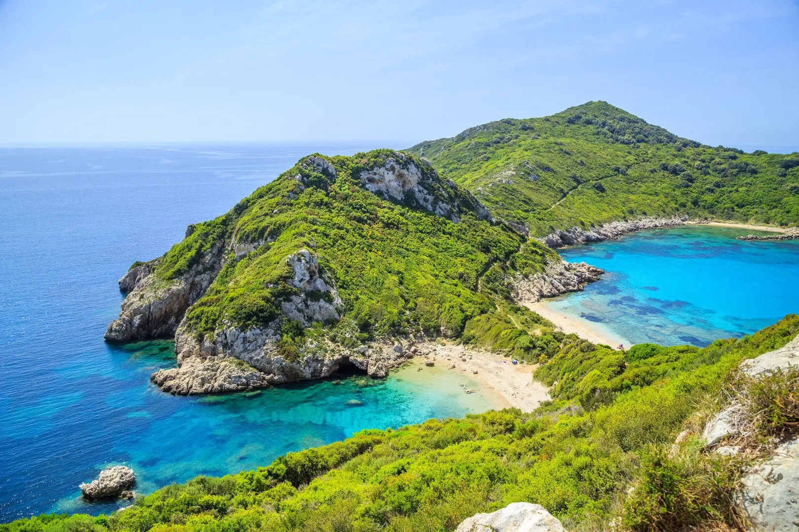 Widok na wyspę Korfu